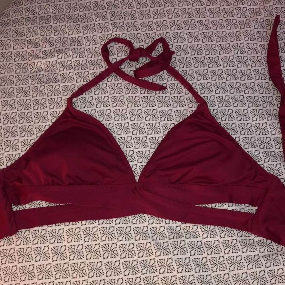 Maroon Bikini Top